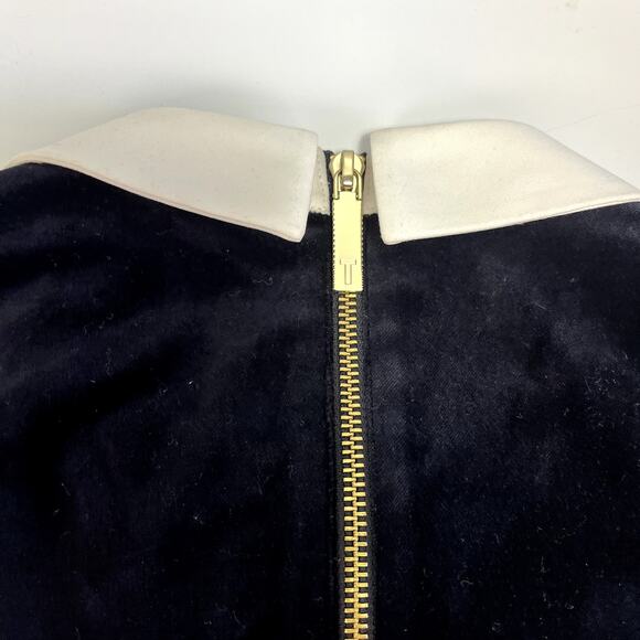 Ted Baker Small Velvet Black Dress Embellished Collar Wednesday Addams (Sz 1=4) - Picture 15 of 16